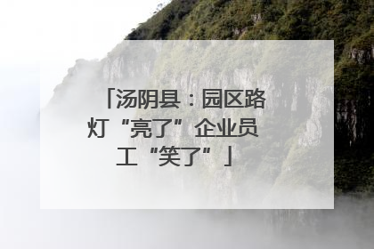 汤阴县：园区路灯“亮了”企业员工“笑了”