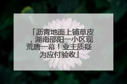 沥青地面上铺草皮，湖南邵阳一小区现荒唐一幕！业主质疑为应付验收