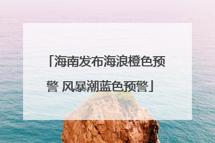 海南发布海浪橙色预警 风暴潮蓝色预警