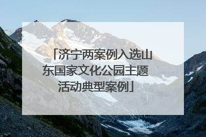 济宁两案例入选山东国家文化公园主题活动典型案例