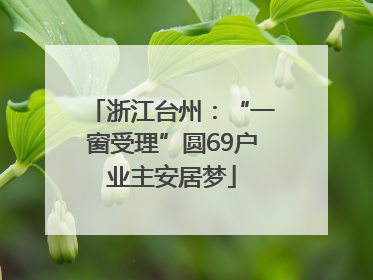 浙江台州：“一窗受理”圆69户业主安居梦