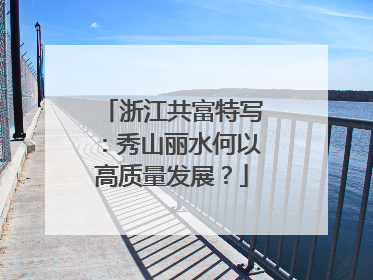 浙江共富特写：秀山丽水何以高质量发展？