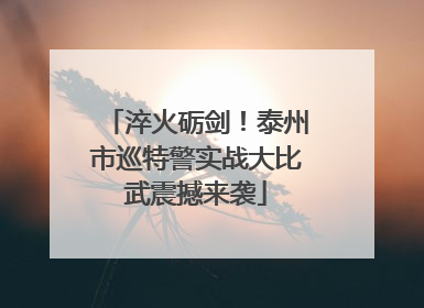淬火砺剑！泰州市巡特警实战大比武震撼来袭