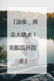 深夜，黄金大跳水！美股高开高走