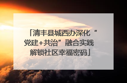 清丰县城西办深化“党建+共治”融合实践 解锁社区幸福密码