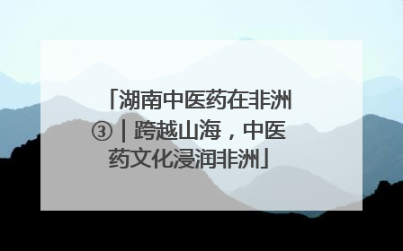 湖南中医药在非洲③｜跨越山海，中医药文化浸润非洲