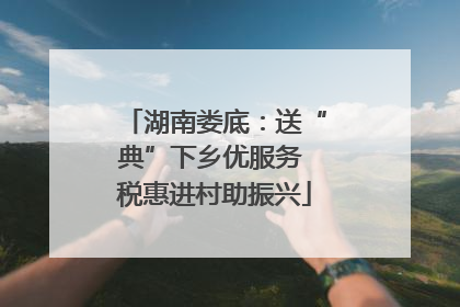 湖南娄底：送“典”下乡优服务 税惠进村助振兴