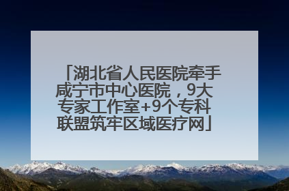 湖北省人民医院牵手咸宁市中心医院，9大专家工作室+9个专科联盟筑牢区域医疗网