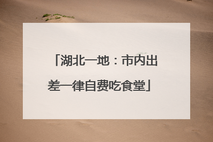 湖北一地：市内出差一律自费吃食堂