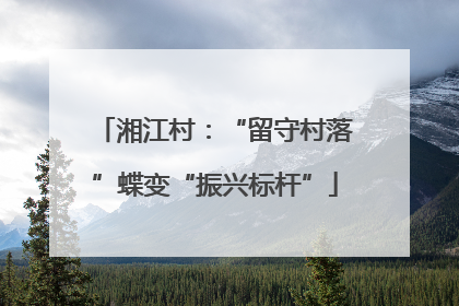 湘江村：“留守村落”蝶变“振兴标杆”