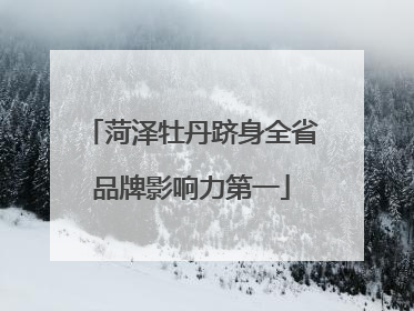 菏泽牡丹跻身全省品牌影响力第一