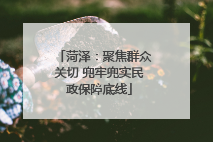 菏泽：聚焦群众关切 兜牢兜实民政保障底线