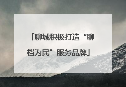 聊城积极打造“聊档为民”服务品牌