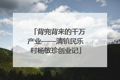 背兜背来的千万产业——清镇民乐村杨敏珍创业记