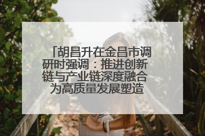 胡昌升在金昌市调研时强调：推进创新链与产业链深度融合 为高质量发展塑造新动能新优势