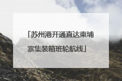 苏州港开通直达柬埔寨集装箱班轮航线