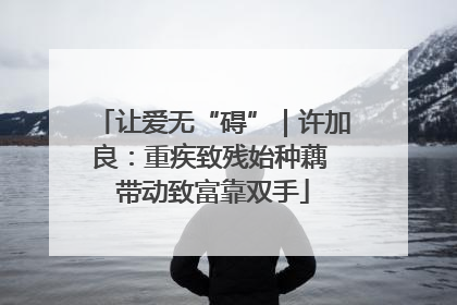 让爱无“碍”｜许加良：重疾致残始种藕 带动致富靠双手
