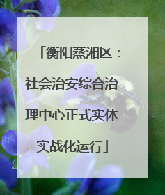 衡阳蒸湘区：社会治安综合治理中心正式实体实战化运行