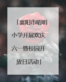 襄阳市昭明小学开展欢庆六一暨校园开放日活动