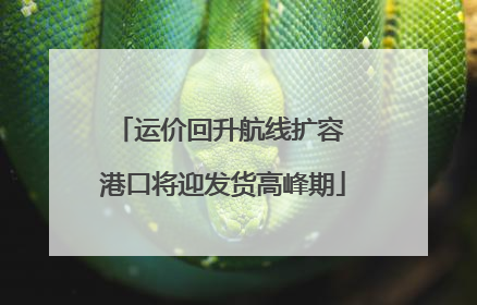 运价回升航线扩容 港口将迎发货高峰期
