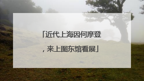 近代上海因何摩登，来上图东馆看展