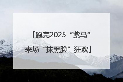 跑完2025“紫马” 来场“抹黑脸”狂欢
