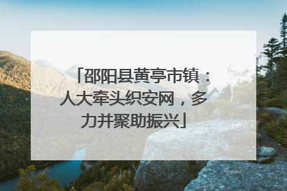 邵阳县黄亭市镇：人大牵头织安网，多力并聚助振兴