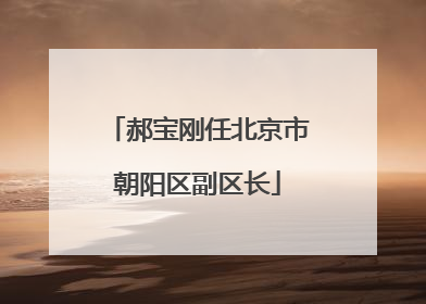 郝宝刚任北京市朝阳区副区长