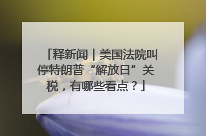 释新闻｜美国法院叫停特朗普“解放日”关税，有哪些看点？