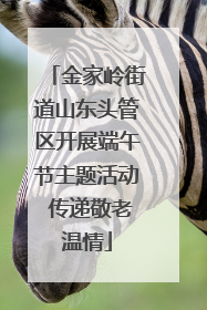 金家岭街道山东头管区开展端午节主题活动 传递敬老温情
