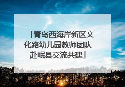 青岛西海岸新区文化路幼儿园教师团队赴岷县交流共建