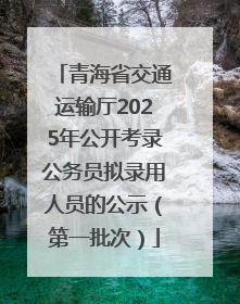 青海省交通运输厅2025年公开考录公务员拟录用人员的公示（第一批次）
