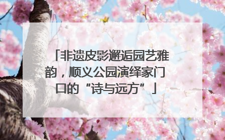 非遗皮影邂逅园艺雅韵，顺义公园演绎家门口的“诗与远方”