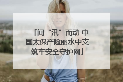 闻“汛”而动 中国太保产险丽水中支筑牢安全守护网