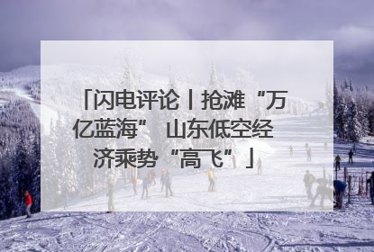 闪电评论丨抢滩“万亿蓝海” 山东低空经济乘势“高飞”