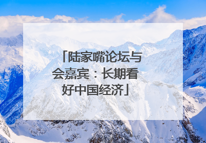陆家嘴论坛与会嘉宾：长期看好中国经济