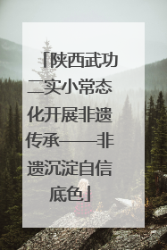 陕西武功二实小常态化开展非遗传承——非遗沉淀自信底色