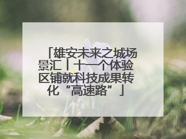 雄安未来之城场景汇丨十一个体验区铺就科技成果转化“高速路”