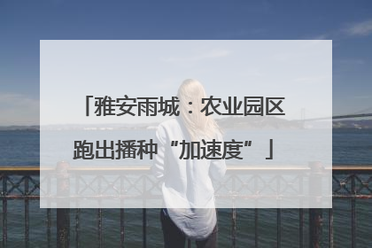 雅安雨城：农业园区跑出播种“加速度”