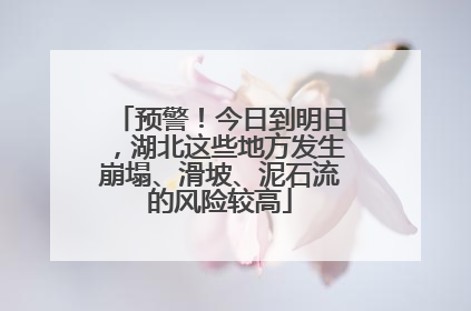 预警！今日到明日，湖北这些地方发生崩塌、滑坡、泥石流的风险较高