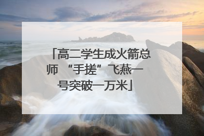 高二学生成火箭总师 “手搓”飞燕一号突破一万米