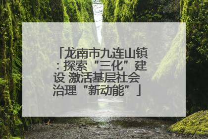龙南市九连山镇：探索“三化”建设 激活基层社会治理“新动能”