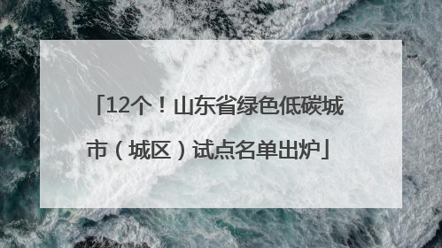 12个！山东省绿色低碳城市（城区）试点名单出炉