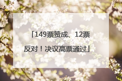 149票赞成、12票反对！决议高票通过