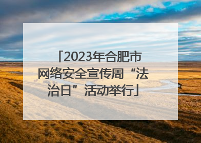 2023年合肥市网络安全宣传周“法治日”活动举行