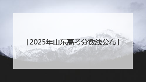2025年山东高考分数线公布