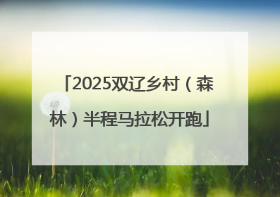 2025双辽乡村（森林）半程马拉松开跑