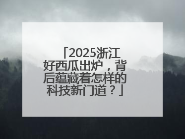2025浙江好西瓜出炉，背后蕴藏着怎样的科技新门道？