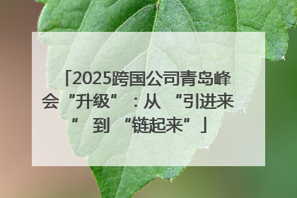 2025跨国公司青岛峰会“升级”：从 “引进来” 到 “链起来”