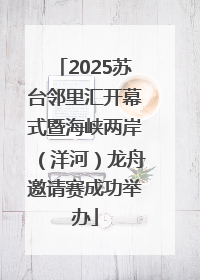 2025苏台邻里汇开幕式暨海峡两岸（洋河）龙舟邀请赛成功举办
